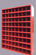 Steel bolt bin cabinet with 96 compartments – black

Red bolt organizer cabinet – front view

Side-by-side metal bin cabinets for hardware storage

Open hardware parts bins mounted on workshop wall

Heavy-duty steel bin rack for bolts and fasteners