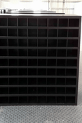 Steel bolt bin cabinet with 96 compartments – black

Red bolt organizer cabinet – front view

Side-by-side metal bin cabinets for hardware storage

Open hardware parts bins mounted on workshop wall

Heavy-duty steel bin rack for bolts and fasteners