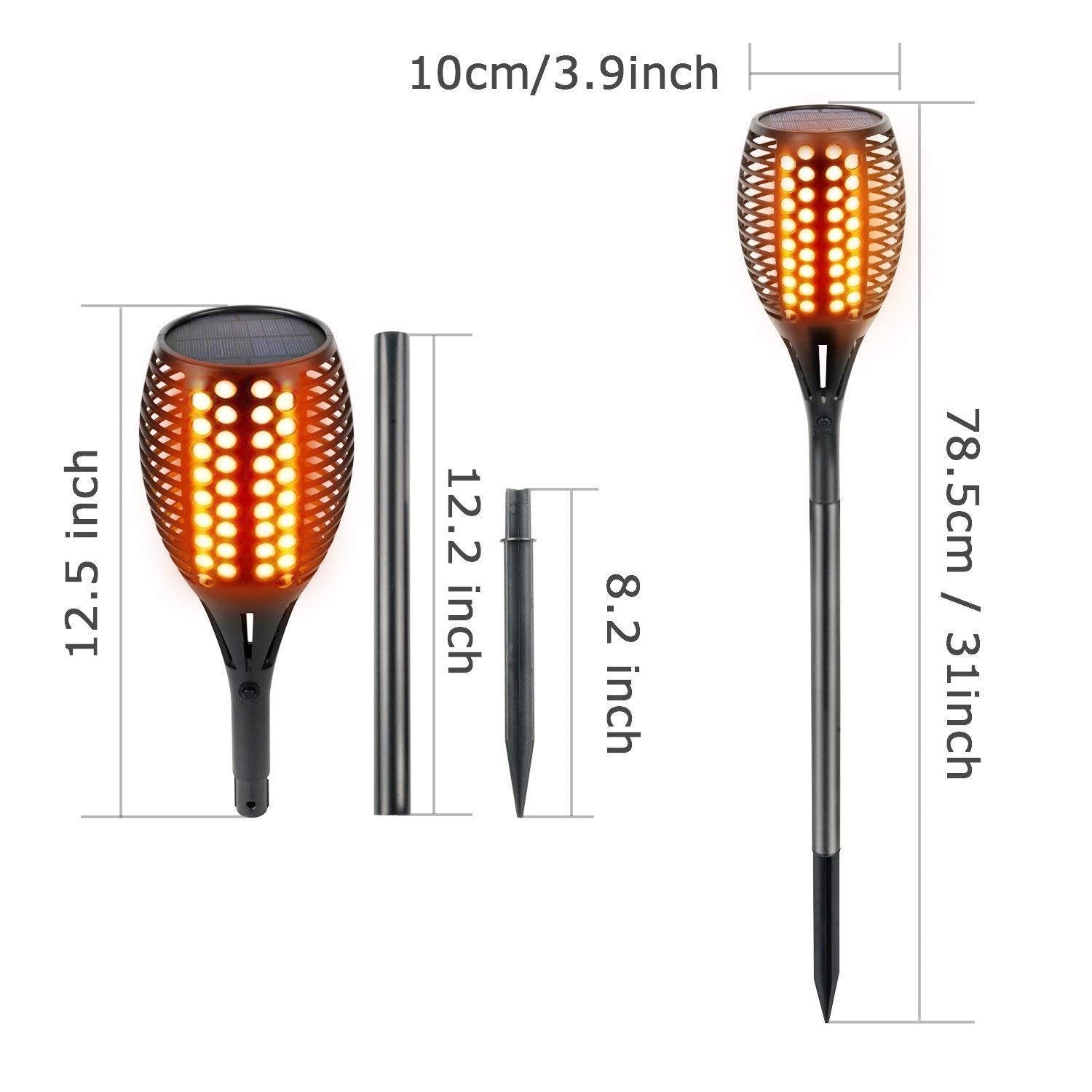 NEW 96 LED Flame Solar Waterproof Wireless Lantern Garden Light – SS001 - with | Sold by Uncle Wiener's Wholesale