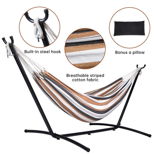 New 9FT Double Camping Hammock with Heavy - Duty Steel Stand – Portable Indoor/Outdoor Use AMOHM3 - with | Sold by Uncle Wiener's Wholesale