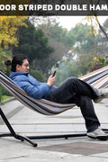 New 9FT Double Camping Hammock with Heavy - Duty Steel Stand – Portable Indoor/Outdoor Use AMOHM3 - with | Sold by Uncle Wiener's Wholesale