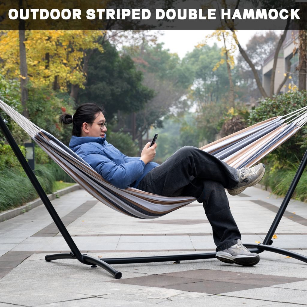 New 9FT Double Camping Hammock with Heavy - Duty Steel Stand – Portable Indoor/Outdoor Use AMOHM3 - with | Sold by Uncle Wiener's Wholesale