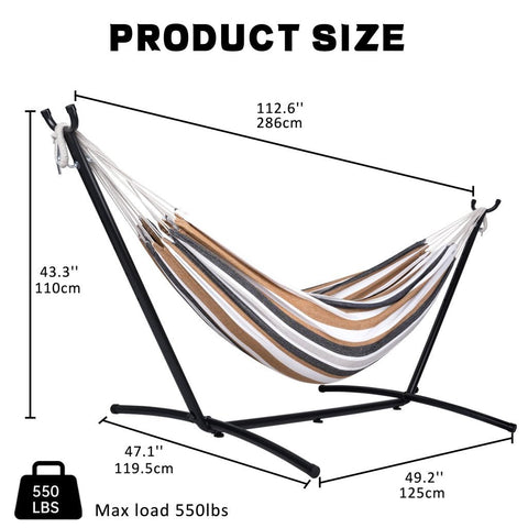 New 9FT Double Camping Hammock with Heavy - Duty Steel Stand – Portable Indoor/Outdoor Use AMOHM3 - with | Sold by Uncle Wiener's Wholesale