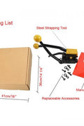 A333 Manual Steel Strapping Tool – Full View with Dual Handle

Heavy-Duty Banding Tool for Pallets and Crates

Yellow and Black A333 Strapping Tool – Top View

A333 Tensioner & Sealer Kit with Accessories
