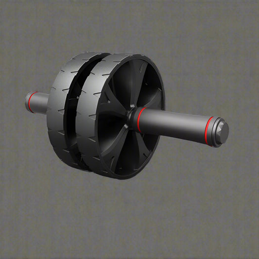 Dual-wheel ab roller with rebound assist – front view

Home workout ab roller with non-slip grips

Ab core trainer – side view with ergonomic handles

Ab wheel fitness roller in black with red detailing

