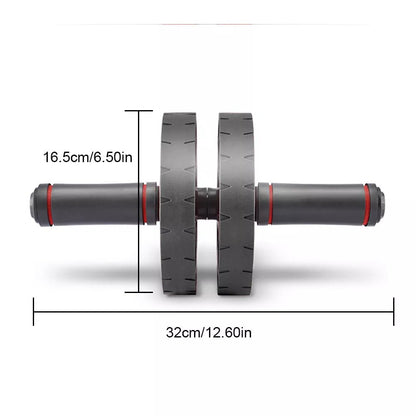 Dual-wheel ab roller with rebound assist – front view

Home workout ab roller with non-slip grips

Ab core trainer – side view with ergonomic handles

Ab wheel fitness roller in black with red detailing


