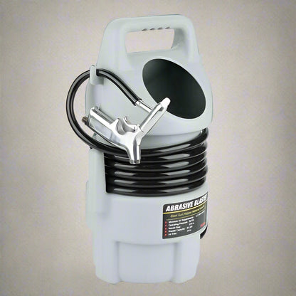 “Heavy-duty portable abrasive sandblaster with canister”

“Compact rust remover tool side profile”

“Sandblaster rust remover kit components”