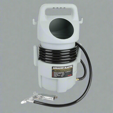 “Heavy-duty portable abrasive sandblaster with canister”

“Compact rust remover tool side profile”

“Sandblaster rust remover kit components”