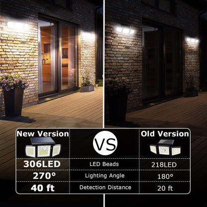 New Adjustable 306 LED Solar Motion Sensor Security Light – Bright, Energy - Efficient Outdoor Security Lighting JY2110 - with | Sold by Uncle Wiener's Wholesale