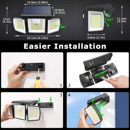 New Adjustable 306 LED Solar Motion Sensor Security Light – Bright, Energy - Efficient Outdoor Security Lighting JY2110 - with | Sold by Uncle Wiener's Wholesale