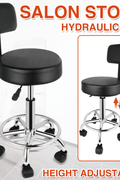 Professional salon stools MSR1 MSR2 MSR3 with adjustable height and backrests