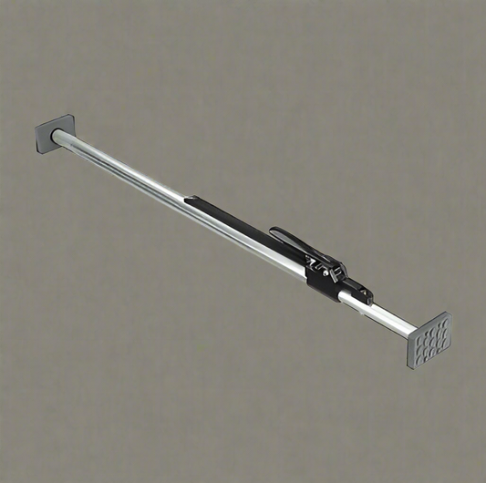 Adjustable steel cargo bar for trailer walls

Rubber foot pad cargo lock bar

Trailer load lock bar extended to 104 inches

Ratcheting truck cargo stabilizer

Heavy-duty cargo bar for enclosed trailers