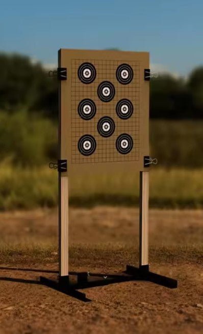 New Adjustable Outdoor Target Stand – Paper Target Holder Base, Fits 1x2 Wood Supports, Includes Clips & Stakes - with | Sold by Uncle Wiener's Wholesale