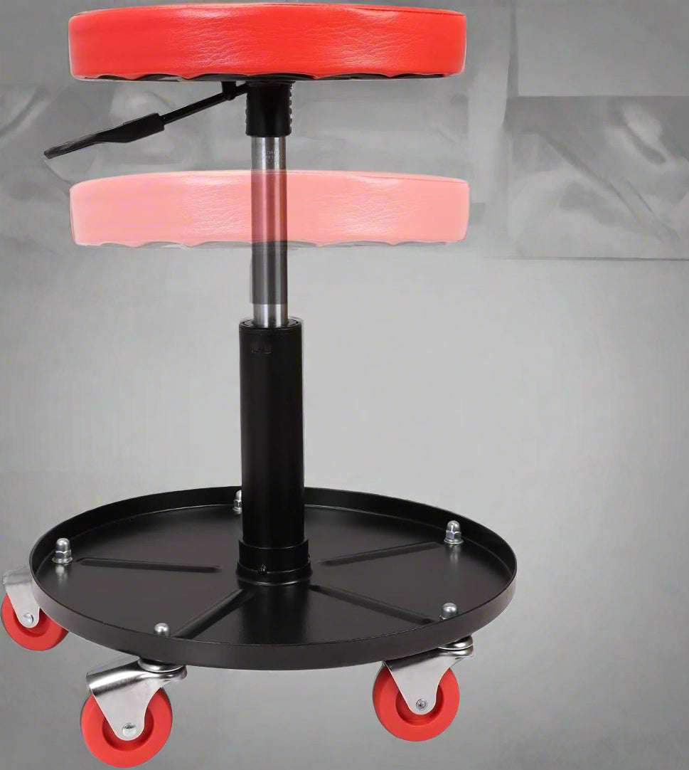 New Adjustable Rolling Garage Stool with Tool Tray – Heavy - Duty Mobile Workshop Seat S1247 - with | Sold by Uncle Wiener's Wholesale