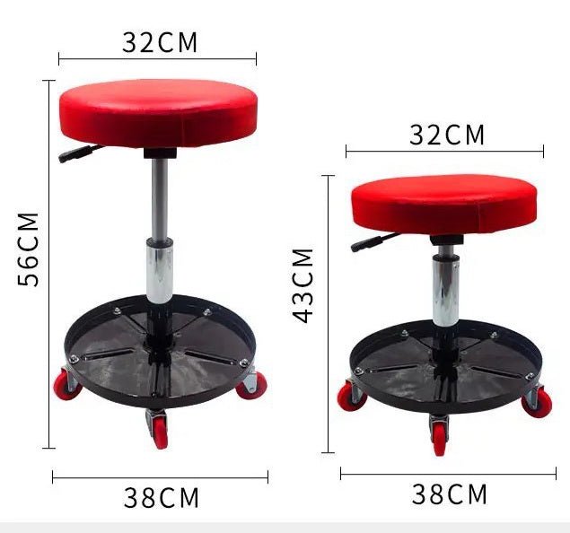 New Adjustable Rolling Garage Stool with Tool Tray – Heavy - Duty Mobile Workshop Seat S1247 - with | Sold by Uncle Wiener's Wholesale