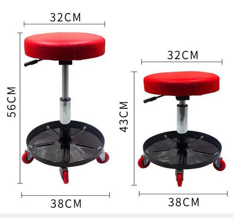 New Adjustable Rolling Garage Stool with Tool Tray – Heavy - Duty Mobile Workshop Seat S1247 - with | Sold by Uncle Wiener's Wholesale