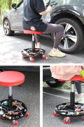 New Adjustable Rolling Garage Stool with Tool Tray – Heavy - Duty Mobile Workshop Seat S1247 - with | Sold by Uncle Wiener's Wholesale