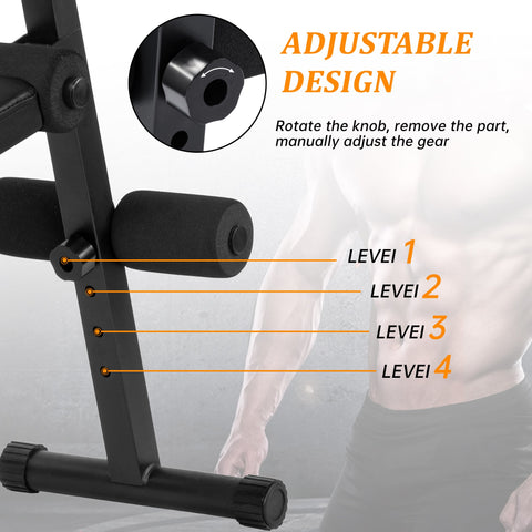 New Adjustable Sit - Up Bench – 330 lbs Capacity Ab Workout Bench for Home Gym Foldable, 4 - Level Height AMEEB101 - with | Sold by Uncle Wiener's Wholesale