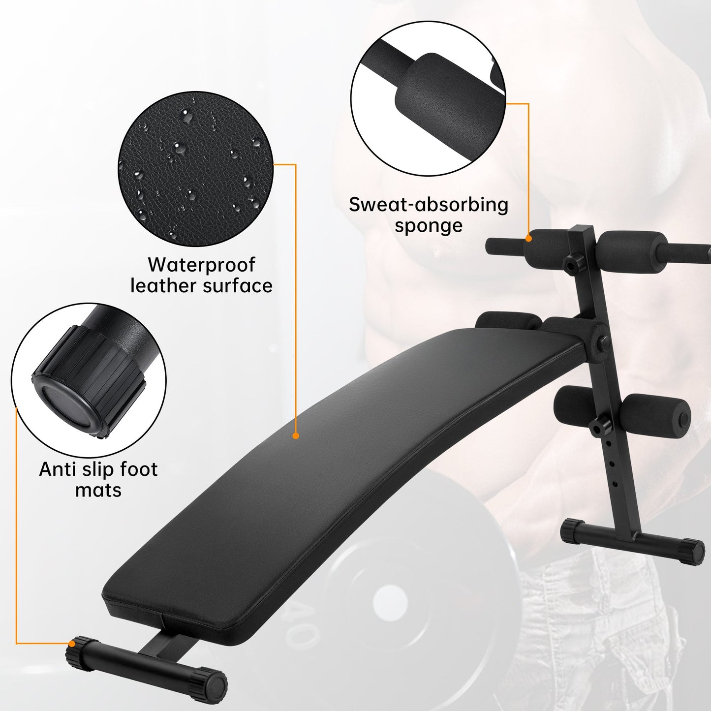 New Adjustable Sit - Up Bench – 330 lbs Capacity Ab Workout Bench for Home Gym Foldable, 4 - Level Height AMEEB101 - with | Sold by Uncle Wiener's Wholesale