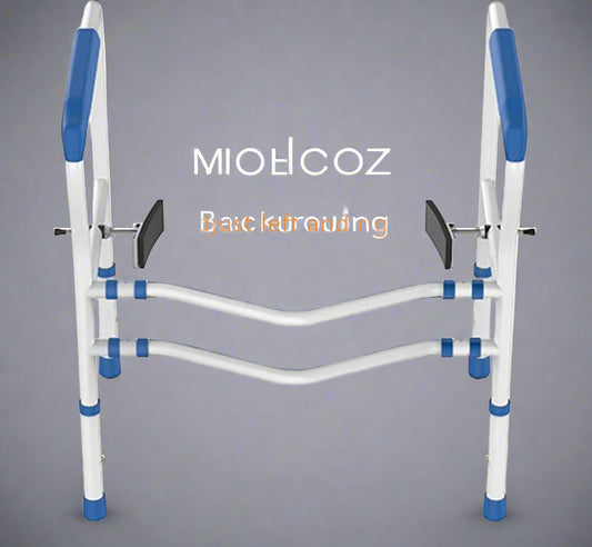 Adjustable Toilet Grab Rail – Front Setup View

Bathroom Safety Handrail – Close-Up of Padded Grips

Tool-Free Toilet Safety Frame – Assembled View

Senior Bathroom Support Rail – In Use

Toilet Frame for Elderly – Product Dimensions