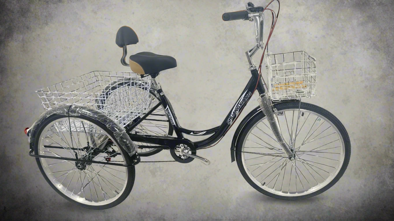 Foldable adult tricycle for easy storage and portability