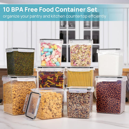 10-piece BPA-free airtight food container kit for kitchen organization