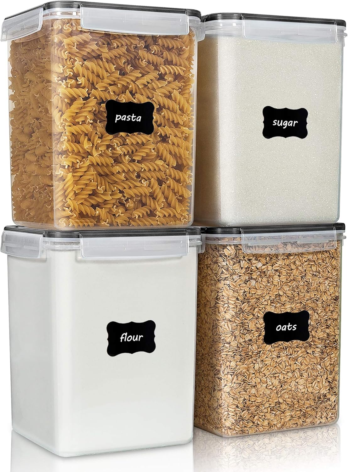 Stackable BPA-free kitchen pantry storage containers