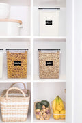 Airtight food storage containers for kitchen cabinet organization