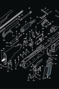 AK-47 rifle cleaning mat with printed diagram
Non-slip oil-resistant gun cleaning mat for rifle maintenance
Black AK-47 workbench pad with detailed firearm breakdown