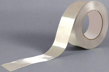 3-inch aluminum foil tape roll for HVAC sealing
Heavy-duty foil tape applied to duct insulation
Silver aluminum tape with strong adhesive for repair work