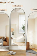 “Arched full-length mirror with black frame beside potted plant”

“Bedroom setup featuring full-length arched mirror against white wall”

“Arched mirror wall mounted in hallway entrance”

“Black-framed modern mirror with standing support in bedroom”

“Close-up of 58x18 mirror frame and edge details”