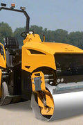 3.5-Ton Tandem Vibratory Roller in yellow – front view
Double drum asphalt compactor on-site
Side view of articulated soil roller
Yanmar engine vibratory roller parked for demonstration