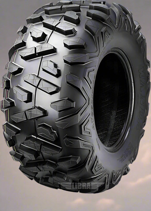 ATV mud tire profile with deep lug pattern

Sidewall view of ATV radial tire 27x10-14

Front view of tread design for all-terrain performance

UTV tire side-by-side with deep mud grooves

Radial ATV tire mounted on utility rim