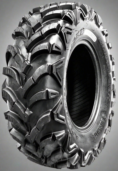 ATV mud tire profile with deep lug pattern

Sidewall view of ATV radial tire 27x10-14

Front view of tread design for all-terrain performance

UTV tire side-by-side with deep mud grooves

Radial ATV tire mounted on utility rim