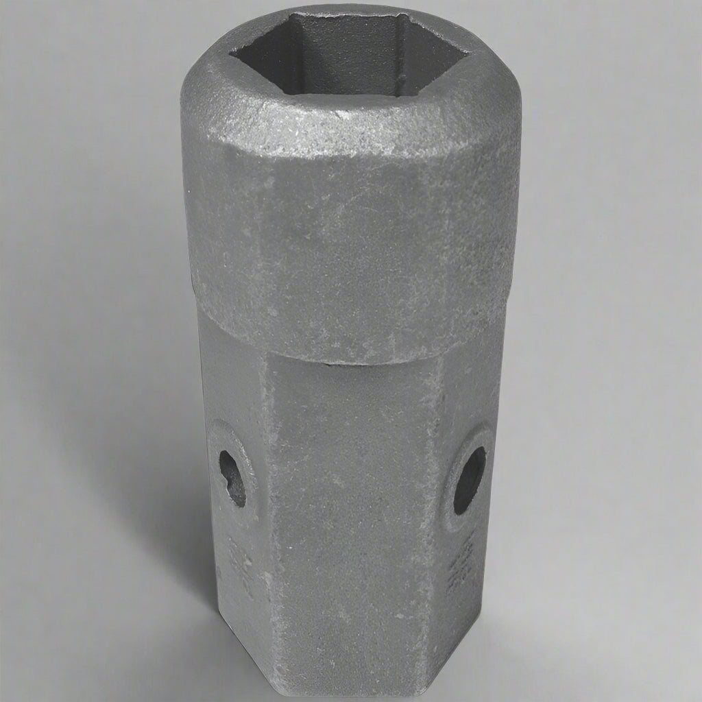 “Auger bit repair hub for 2 inch hex shaft with 5/8 and 3/4 inch pin holes”

“Heavy-duty cast steel auger hub for post hole digger repair”

“Skid steer auger repair tool – hex female hub with dual pin compatibility”