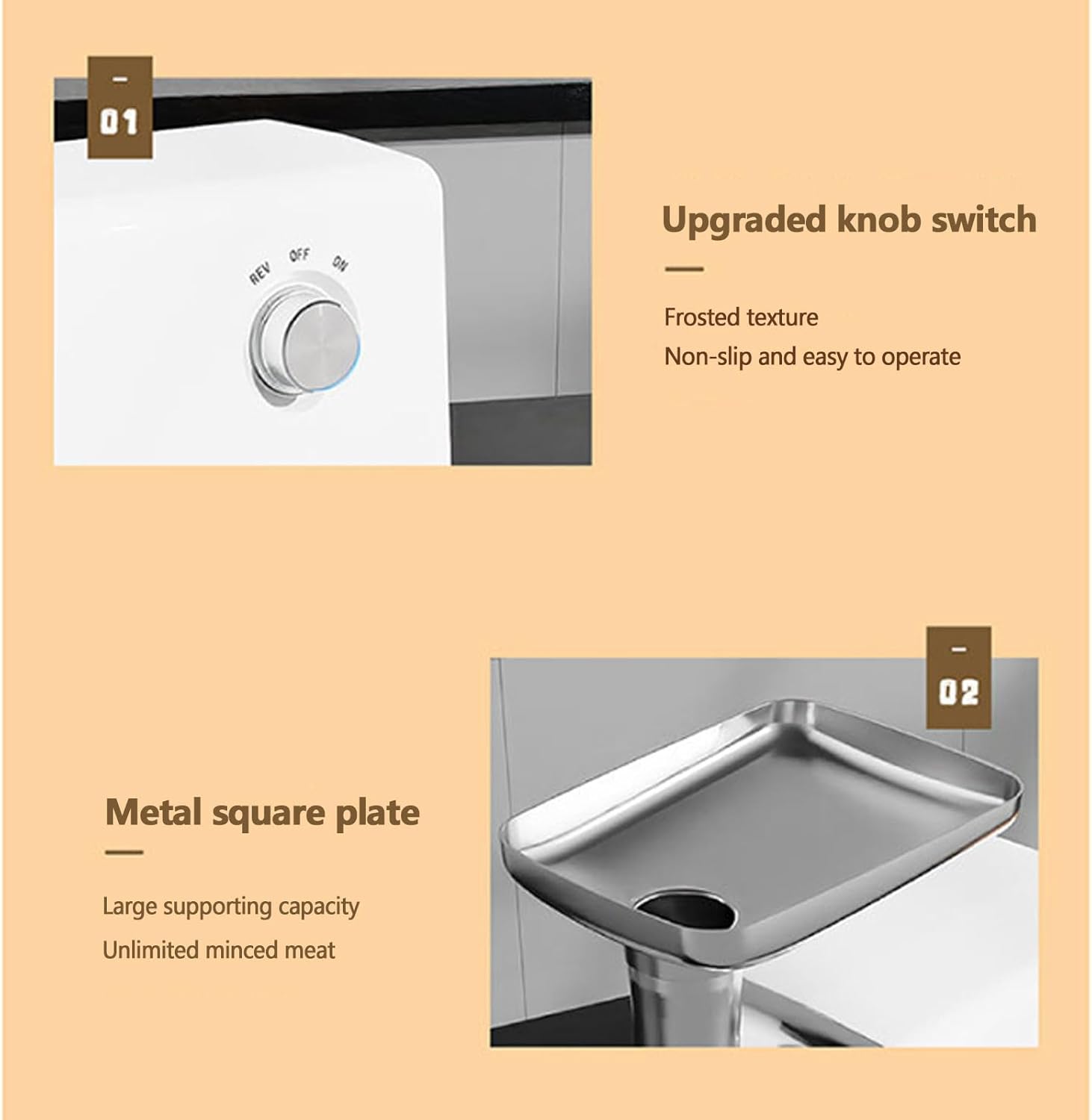 "800W Automatic Electric Meat Grinder with Sausage Stuffer Attachment"

"Heavy Duty Stainless Steel Meat Grinder for Kitchen Use"

"Electric Food Processor for Meat Grinding and Sausage Making"

"Home Kitchen Meat Grinder and Sausage Stuffer Machine"

