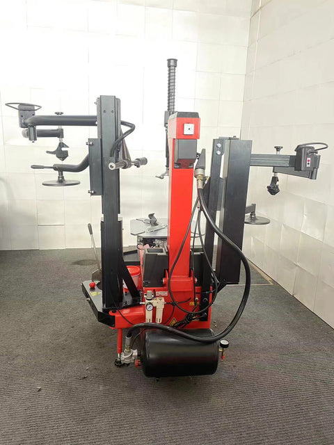 FT800 Automatic Tire Changer Front View with Dual Assist Arms

Professional Garage Tire Changing Equipment – FT800

Tilt-Back Tower Tire Machine with 28.5" Clamping Capacity

High Performance Tire Changer for Low-Profile Tires
