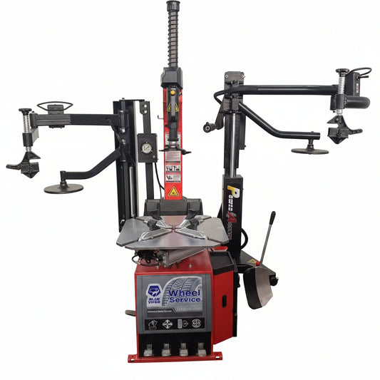 FT800 Automatic Tire Changer Front View with Dual Assist Arms

Professional Garage Tire Changing Equipment – FT800

Tilt-Back Tower Tire Machine with 28.5" Clamping Capacity

High Performance Tire Changer for Low-Profile Tires