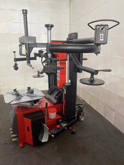 FT800 Automatic Tire Changer Front View with Dual Assist Arms

Professional Garage Tire Changing Equipment – FT800

Tilt-Back Tower Tire Machine with 28.5" Clamping Capacity

High Performance Tire Changer for Low-Profile Tires