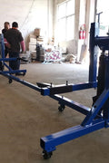 Automotive Car Rotisserie – Heavy-Duty 4,000 LB Frame Lift (Side View)
Frame Restoration Tool with Blue Finish – Model 1024CT (Angled View)
Adjustable Height & Swivel Casters on Auto Rotisserie
Full-Frame Rotisserie for Car Body Repair – 4000 LB Capacity