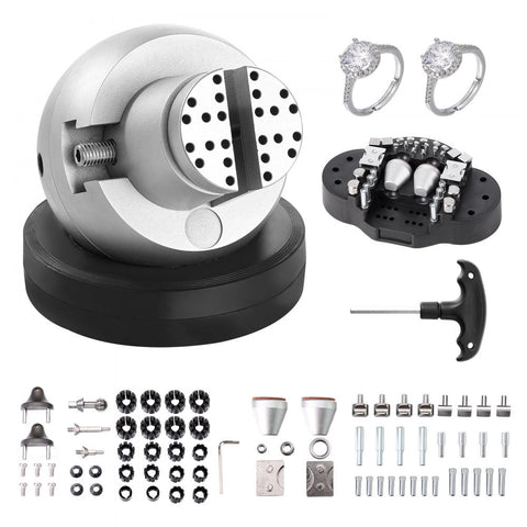 5-inch Ball Vise Jewelry Engraving Tool with full accessories kit
Precision ball vise clamp for jewelry making and stone setting
Engraving tool with interchangeable jaws and 360-degree rotation
Jeweler working with a professional engraving vise clamp
Stainless steel workholding clamp for jewelry and watch repair