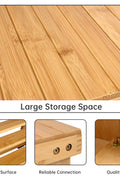 "2-tier natural bamboo shoe rack shelf for entryway, compact freestanding organizer – Model BSR0312"