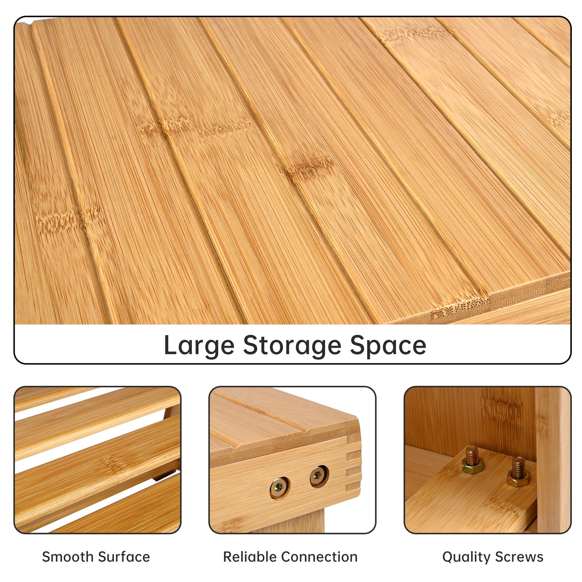 "2-tier natural bamboo shoe rack shelf for entryway, compact freestanding organizer – Model BSR0312"