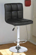 Adjustable Leather Swivel Bar Stool – Black Padded Seat Front View

Modern Bar Chair with Chrome Base – Side Profile

Leather Padded Counter Stool with Footrest – 360 Swivel View

2-Pack Adjustable Bar Stools – Kitchen Counter Seating
