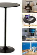 Modern 23.6" black round bar table in kitchen setting

Bistro-style high-top table with metal base

Close-up of durable tabletop and base

39-inch tall round table in a café setting

Side profile of minimalist modern bar table