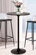 Modern 23.6" black round bar table in kitchen setting

Bistro-style high-top table with metal base

Close-up of durable tabletop and base

39-inch tall round table in a café setting

Side profile of minimalist modern bar table