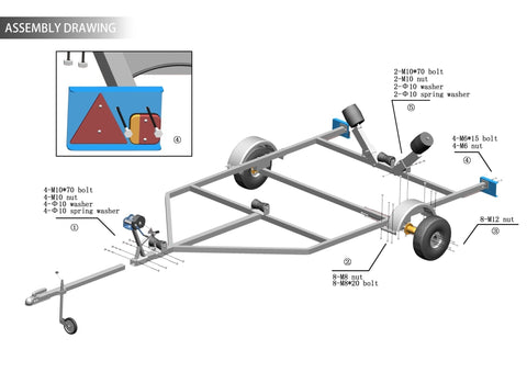 New Basic Single Axle Boat Trailer – Durable Lightweight Trailer for Small Boats & Watercraft 1160581 - with | Sold by Uncle Wiener's Wholesale