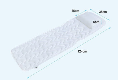Full-body waterproof bath pillow with headrest
3D mesh ergonomic bath mattress with suction cups
Spa tub cushion for back, hips, and neck support
Comfortable bathtub pillow mat for home spa relaxation
Quick-dry bath pillow with full body support
