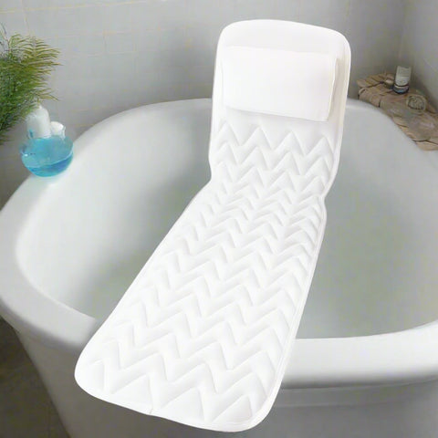 Full-body waterproof bath pillow with headrest
3D mesh ergonomic bath mattress with suction cups
Spa tub cushion for back, hips, and neck support
Comfortable bathtub pillow mat for home spa relaxation
Quick-dry bath pillow with full body support