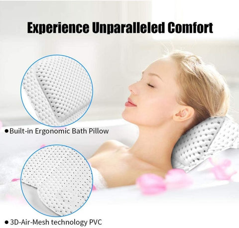Full-body waterproof bath pillow with headrest
3D mesh ergonomic bath mattress with suction cups
Spa tub cushion for back, hips, and neck support
Comfortable bathtub pillow mat for home spa relaxation
Quick-dry bath pillow with full body support